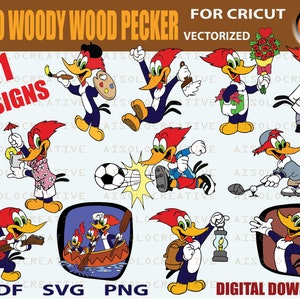 1940 Woody Wood Pecker cartoon svg,png,pdf files for cricut and for other uses etc...