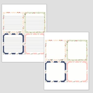 Lined &amp; Blank Journal Note Cards, Planner, Journaling Cards, Blank ...