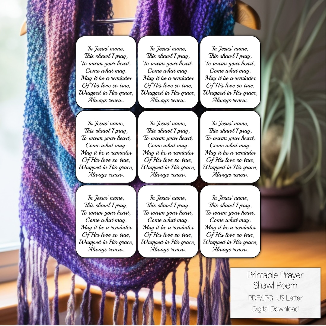 Prayer Shawl Poem Tag, Prayer Shawl Poem, Tags for Crochet, Tags for