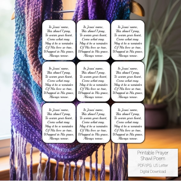 Prayer Shawl Poem Tag, Prayer Shawl Poem, Tags For Crochet, Tags For Knitting, Prayer Tags