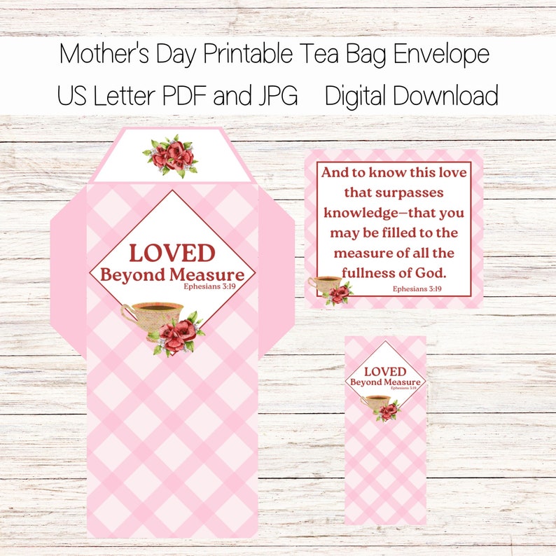 Printable Tea Bag Envelope Tea Bag Wrapper Teabag Holder Tea Bag Lover ...