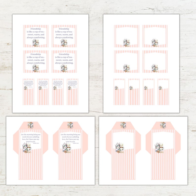 Printable Tea Bag Envelope Tea Bag Wrapper Tea Lover Gift Teabag Holder ...
