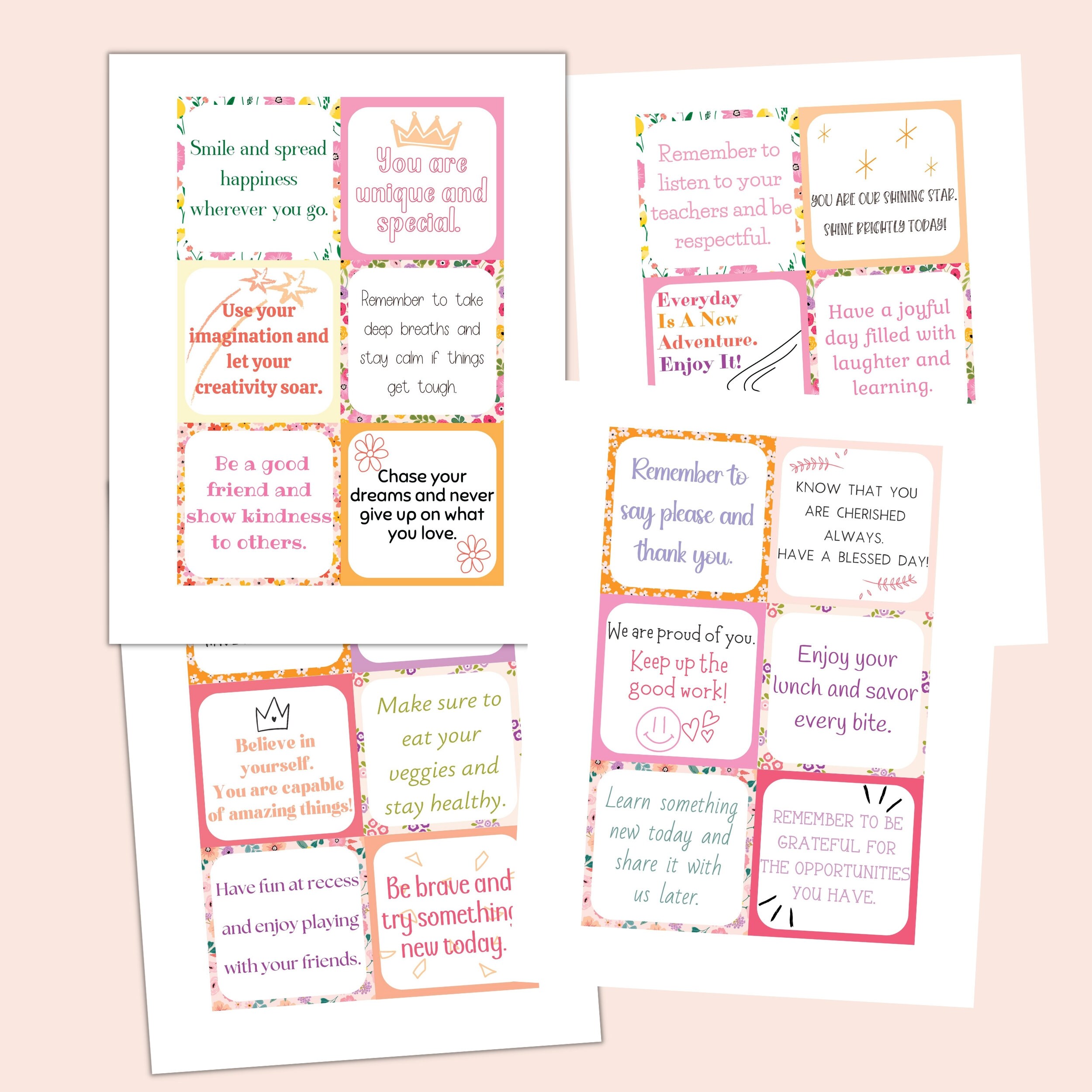 Printable Lunchbox Notes for Kids | Inspiring Notes | Encouragement ...