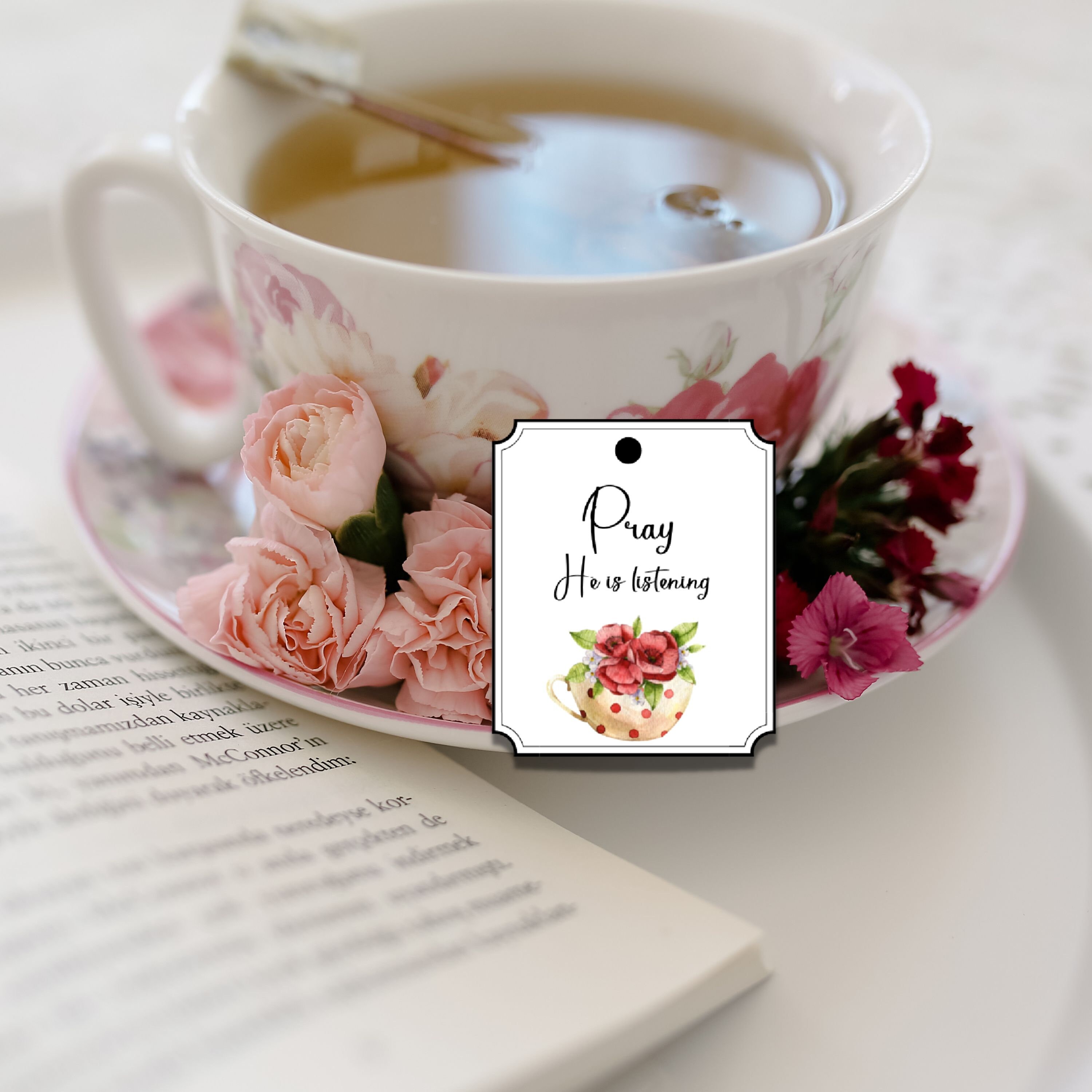 Scripture Tea Bag Tags, Pray, Wait, Trust, Matthew 2122, Printable Tea