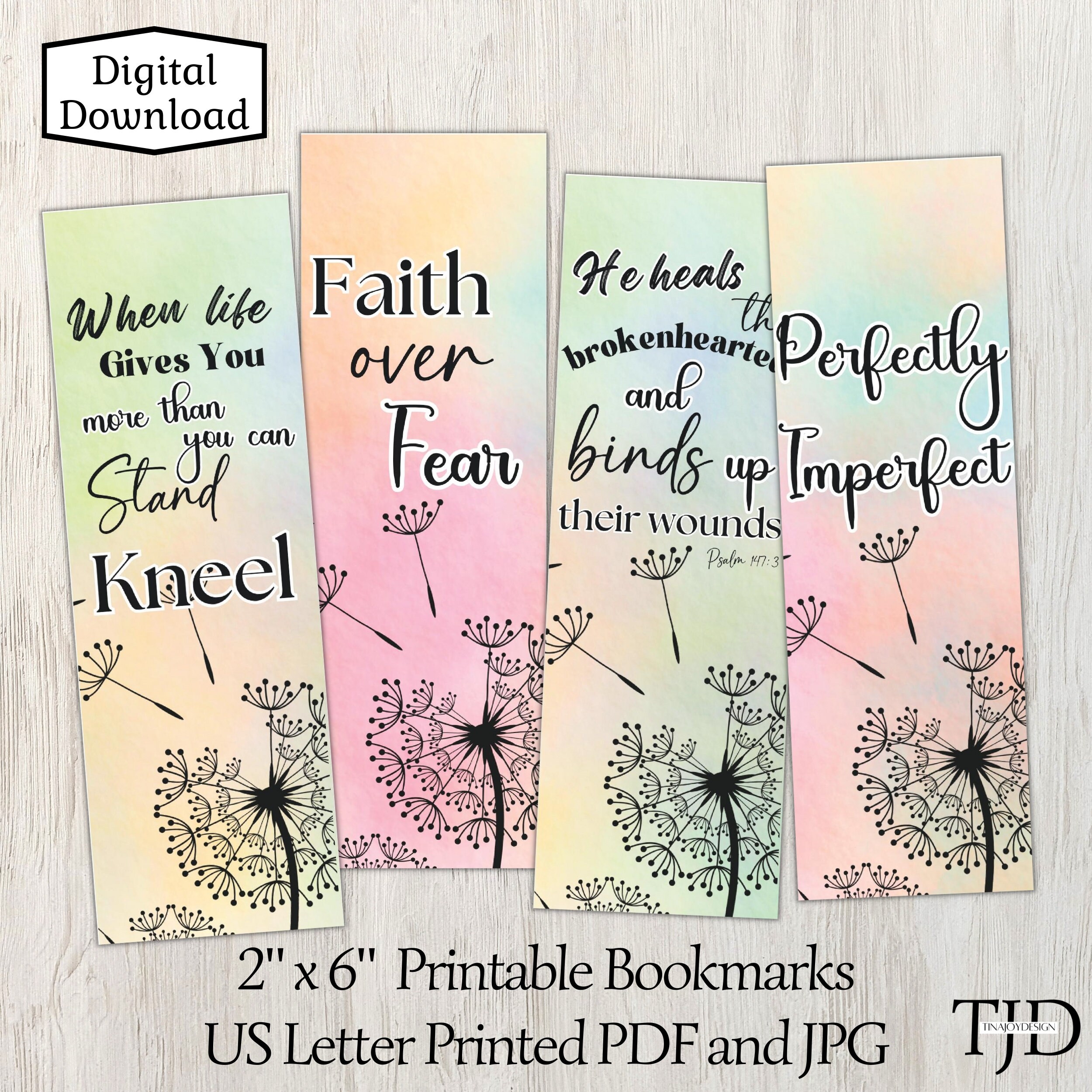 Printable Bible Verse Bookmark Set Digital Bookmark Bundle Scripture ...