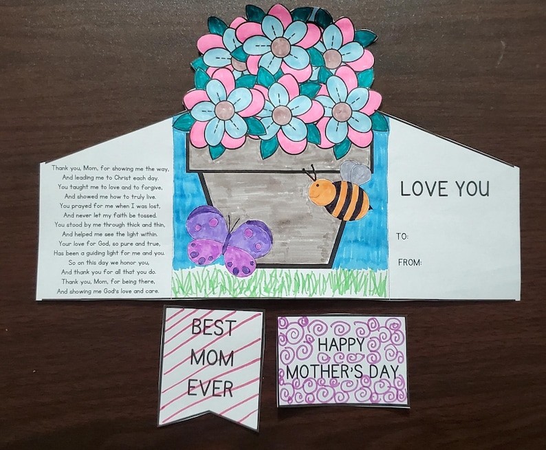 Mother's Day Card Activity Sunday School Craft for Mom - Etsy
