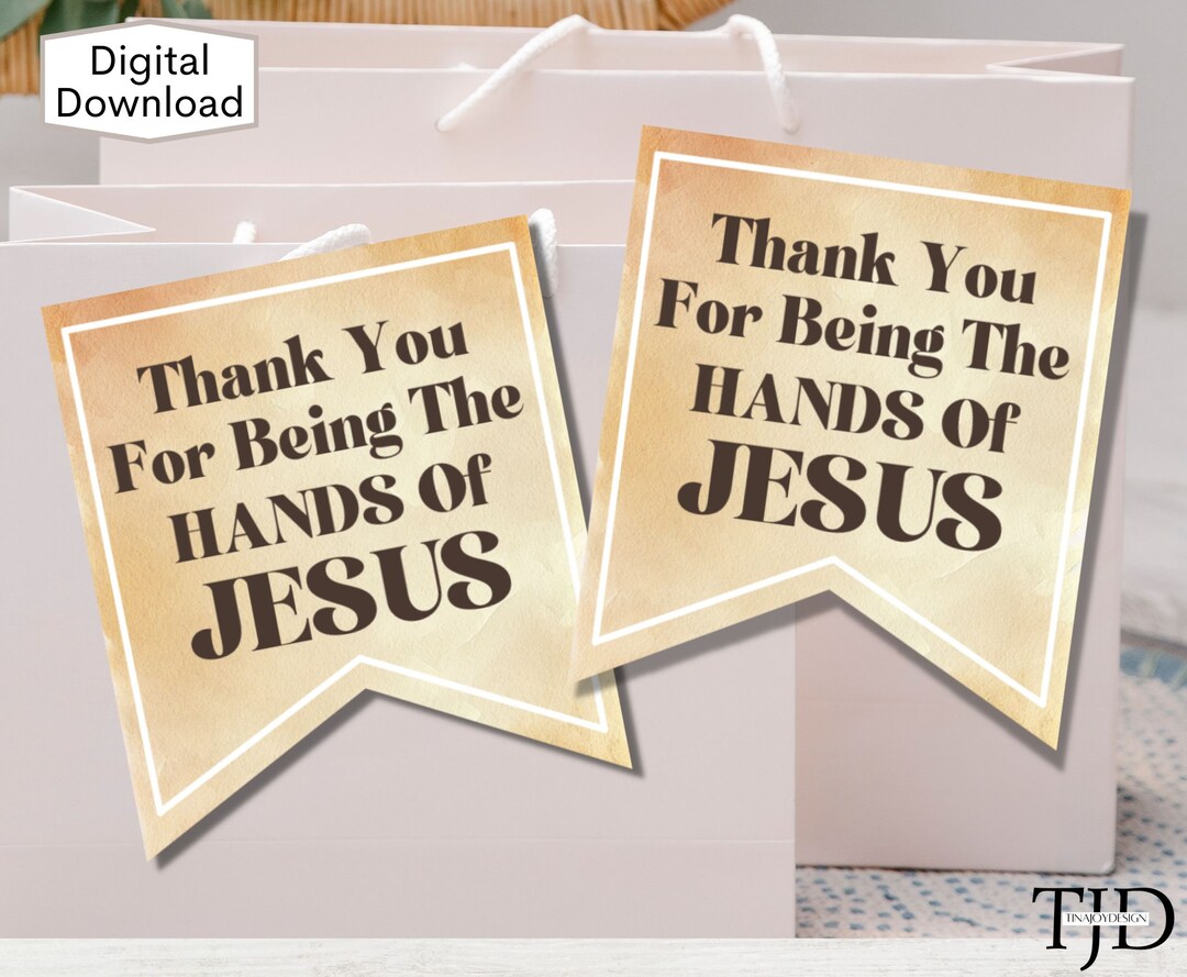 Hands of Jesus Thank You Gift Tags: Christian Ministry (digital ...