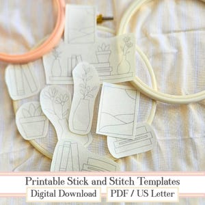 Digitala bokhylle- och blombroderimallar med stygn och pinne