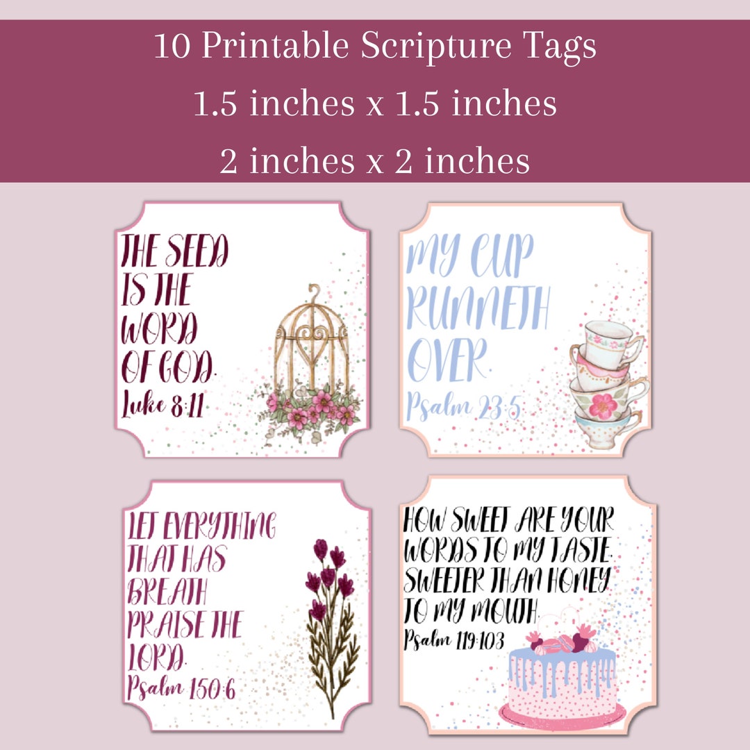 Scripture Tea Bag Tags Printable Tea Bag Tags Tea Party Tags - Etsy UK