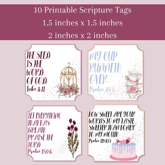 Scripture Tea Bag Tags Printable Tea Bag Tags Tea Party Tags - Etsy ...