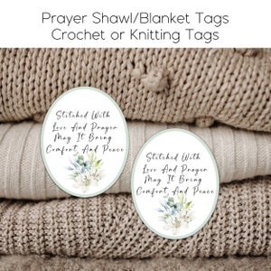 Étiquettes pour châle de prière | Étiquettes pour couverture de prière | Étiquettes pour tricot et crochet | Cousu avec amour | Tags de prière | Téléchargement numérique