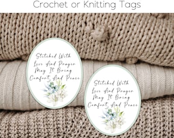 Chal de oración Etiquetas: Bordado con amor, crochet y tejido (descarga digital)