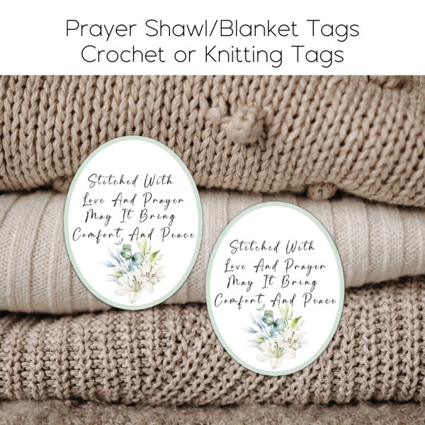 Prayer Shawl Tags | Prayer Blanket Tags | Tags For Knitting and Crochet | Stitched With Love | Prayer Tags | Digital Download