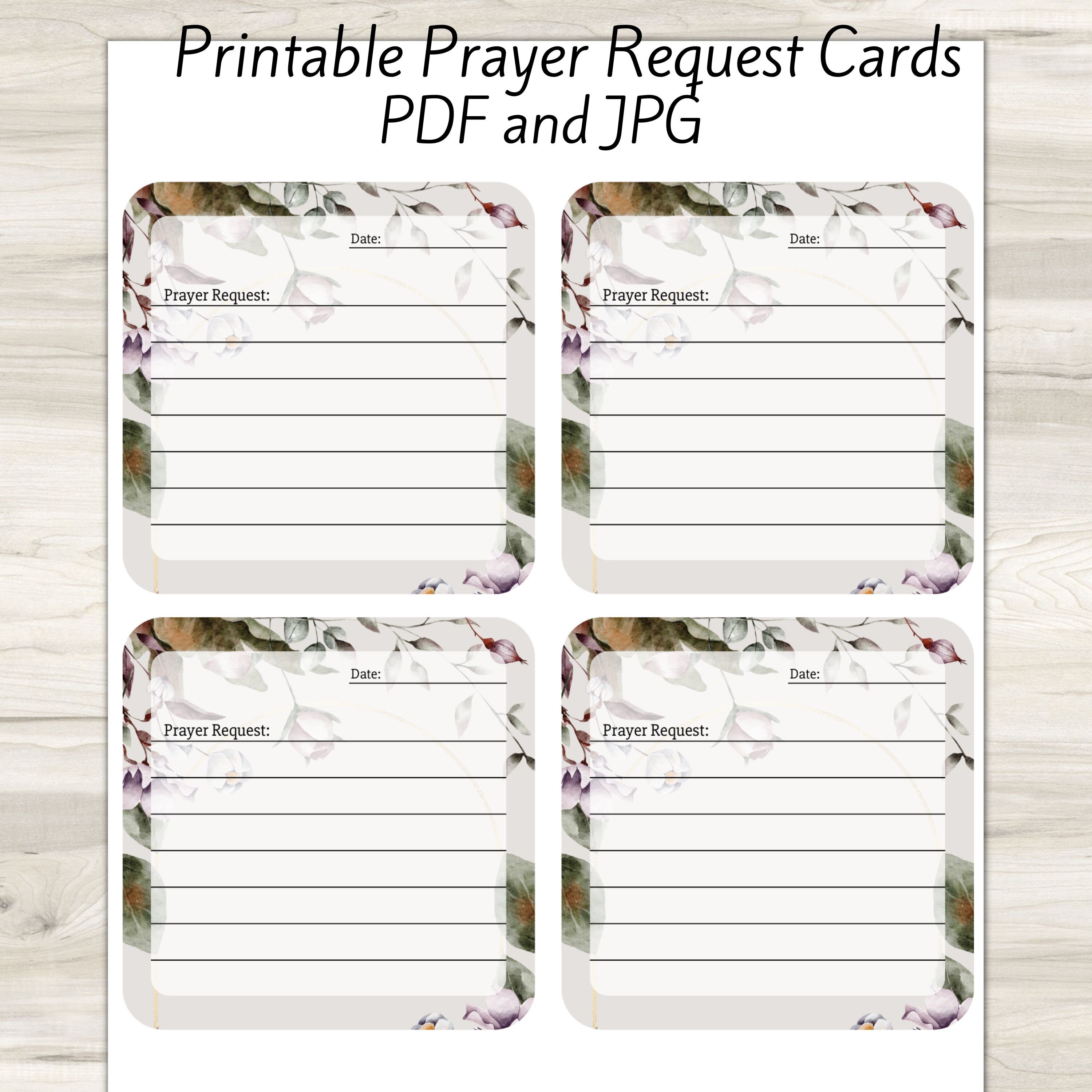 Prayer Cards Printable Prayer Request Cards Prayer Note Cards Christian 