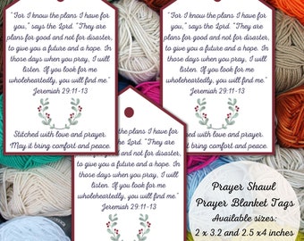 Prayer Shawl Scripture Tag | Prayer BlanketTags | Tags For Crochet | Tags For Knitting | Scripture Tag | Prayer Tags