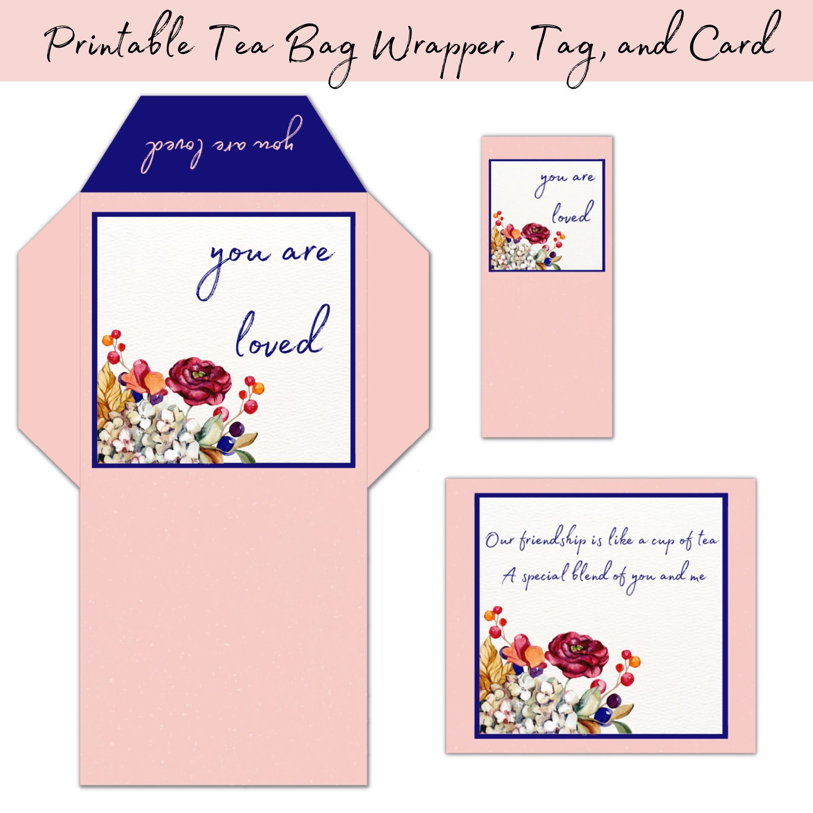 Printable Tea Bag Envelope Tea Bag Wrapper Tea Bag Lover Etsy