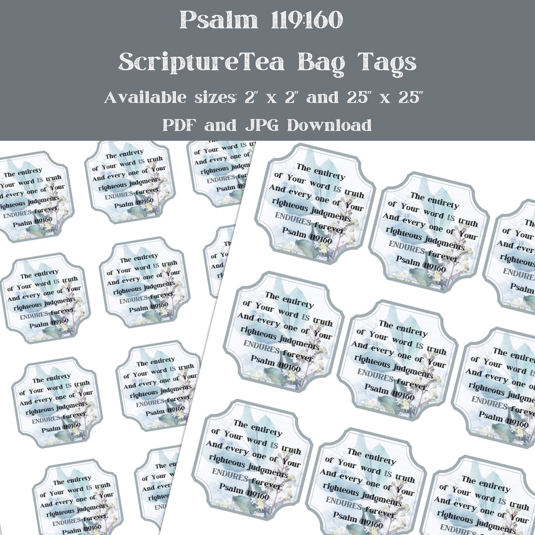 Scripture Tea Bag Tags Printable Tea Bag Tags Scripture - Etsy