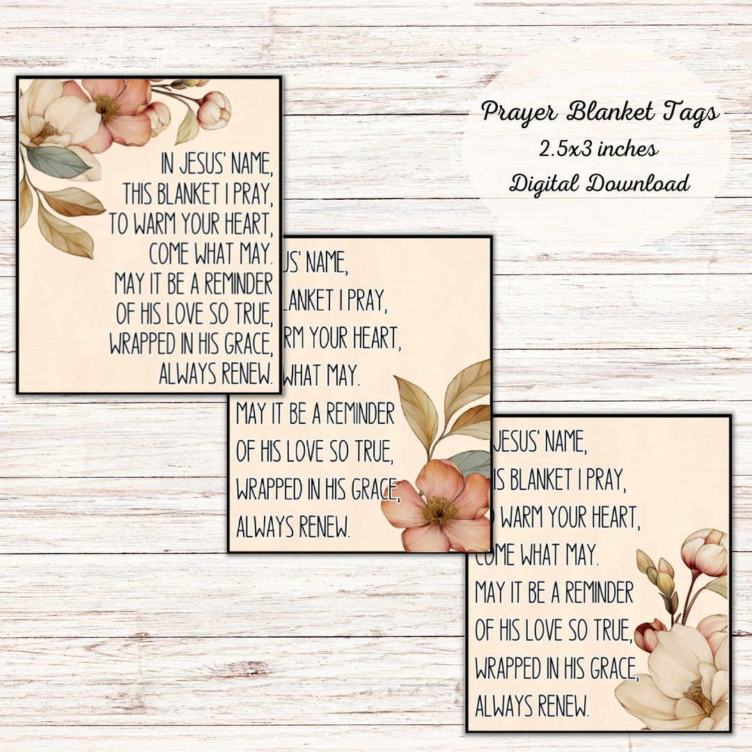 Prayer Blanket Poem Tag, Printable Tags for Religious Gifts, Crochet ...