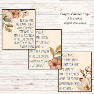 Gebetsdecke Gedicht Anhänger, bedruckbare Anhänger für religiöse Geschenke, gehäkelt, gestrickt, Geschenkanhänger, Gebetsanhänger