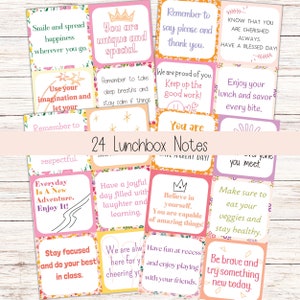Notas imprimibles para la lonchera de niños / Notas inspiradoras / Tarjetas de ánimo / Notas para niños / Notas imprimibles para el almuerzo escolar de niños