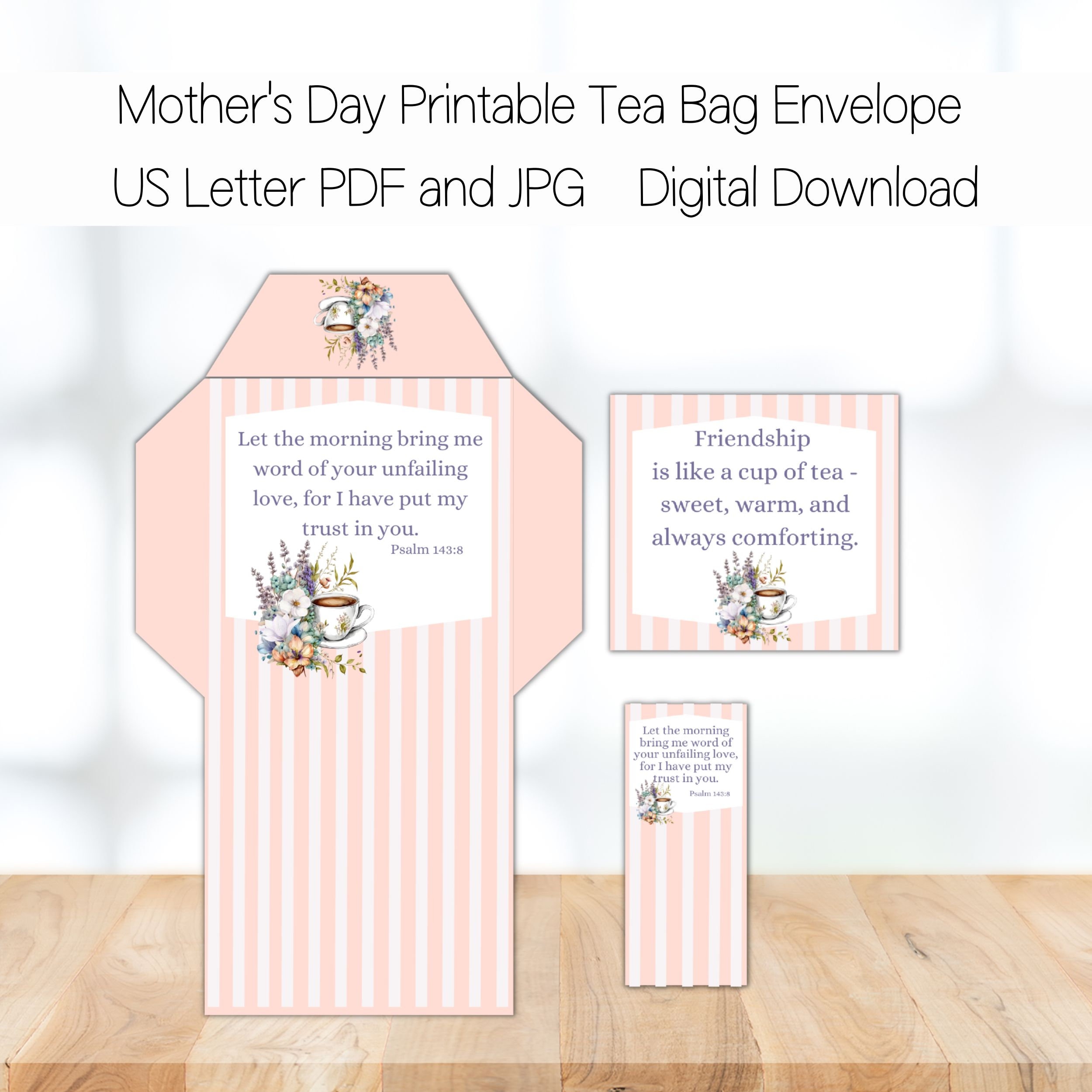 Printable Tea Bag Envelope Tea Bag Wrapper Tea Lover Gift