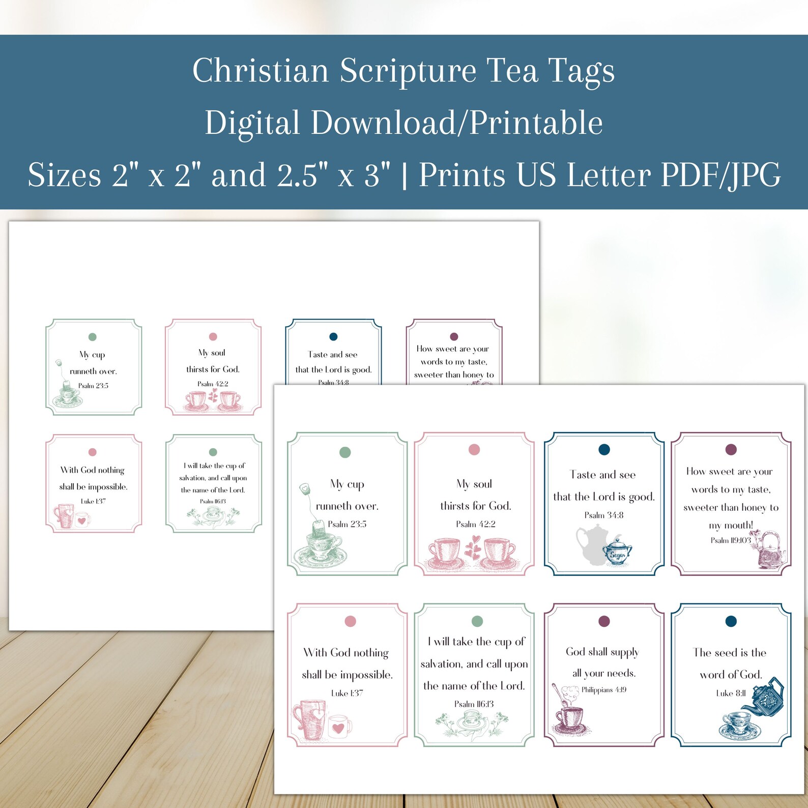 Scripture Tea Tags Printable Tea Tags Scripture Gift Tags Mother ...