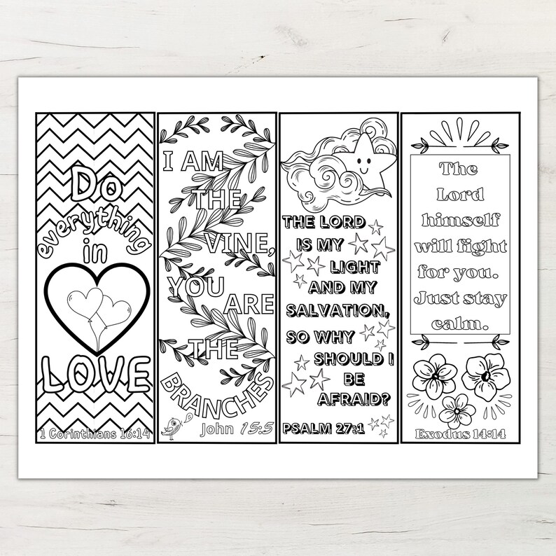 Color-your-own Bible Bookmarks Bible Journaling INSTANT - Etsy