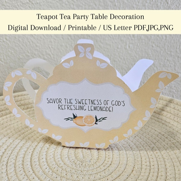 Lemon Tea Party Table Decoration, Women's Retreat, Tea Party, Table Centerpiece, High Tea, Instant Download