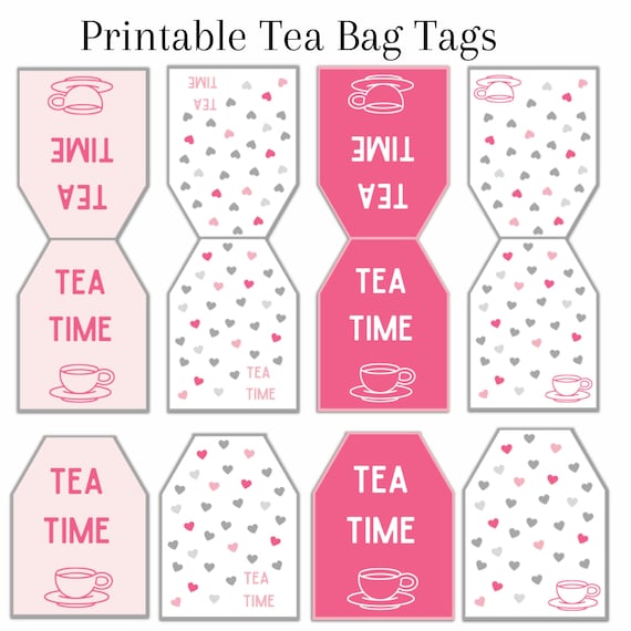 Tea Bag Tags Printable Tea Bag Tags Foldable Tea Bag Tags - Etsy