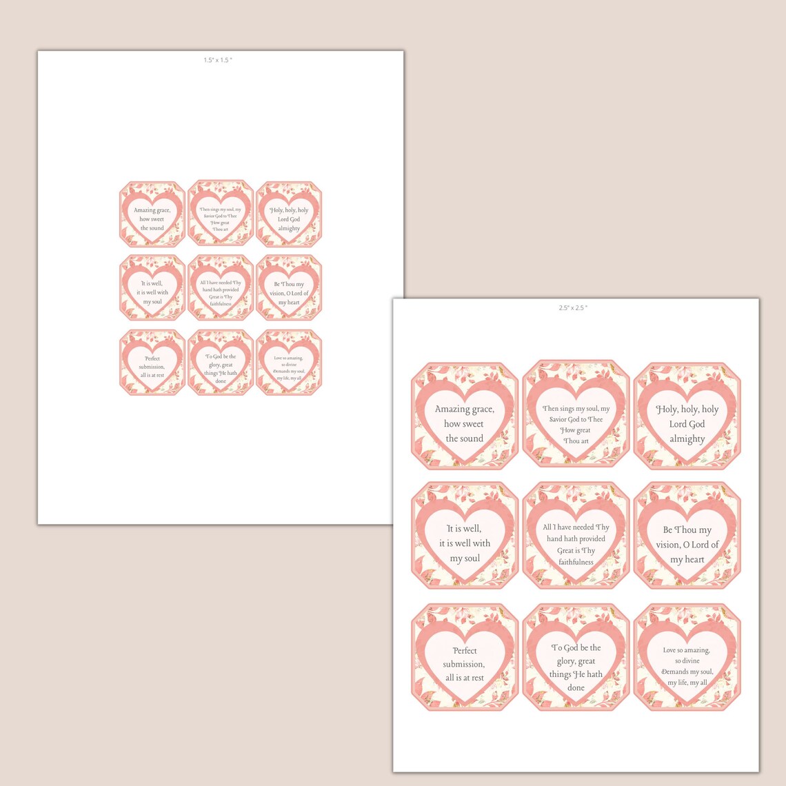 Hymnal Tea Tags Tea Bag Tags Printable Tea Bag Tags Etsy