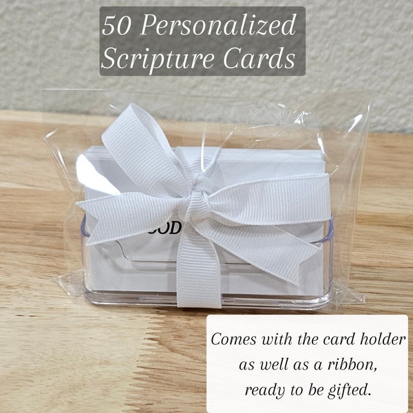 Personalized Scripture Cards In An Acrylic Card Holder Gift, Encouragement Cards, Inspirational Cards, Christian Gift Attributes of God