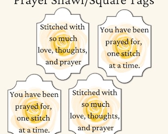 Stitched With Love Tags | Prayer Shawl Tag | Prayer Square Tag | Tags For Crochet | Tags For Knitting | Prayer Tags