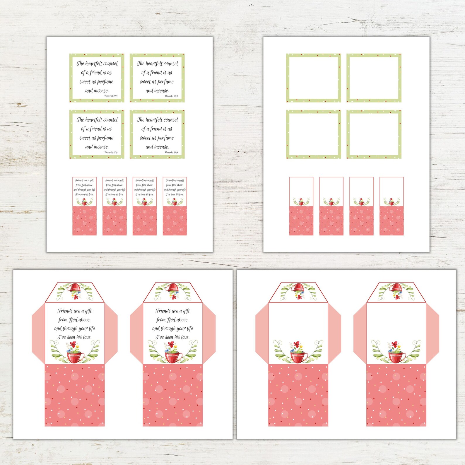 Printable Tea Bag Envelope Tea Bag Wrapper Tea Lover Gift Teabag Holder ...