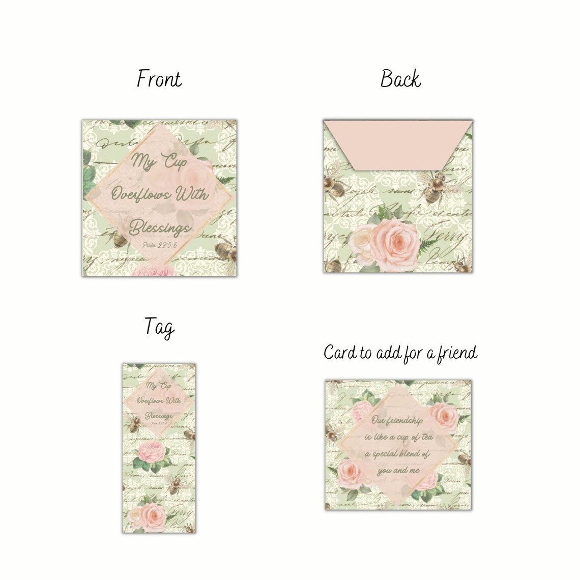 Printable Tea Bag Envelope Tea Bag Wrapper Teabag Holder Tea Bag Lover ...