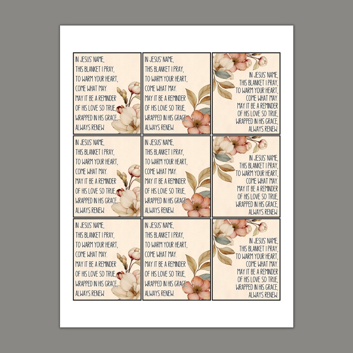 Prayer Blanket Poem Tag, Printable Tags for Religious Gifts, Crochet