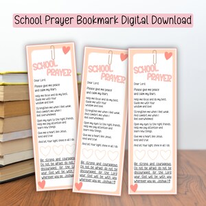 School Prayer Bookmark, First Day Of School, Backpack Blessing Bookmark, Back to School Blessing, Christian School Gift, Prayer Card