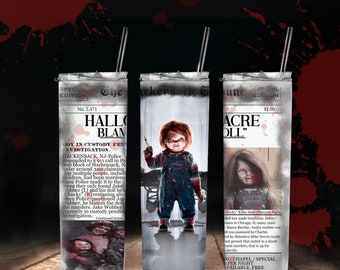 Chucky Horror Goodguy  Tumbler personalisation Photo | couple gift | birthday gift | horror cup |skinny tumbler flask