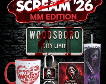 Scream Valentines Gift Bundle | Horror mug | Ghostface | ghosts face gift |horror gift Slasher Movie| Thriller Lover Box | valentine keyring