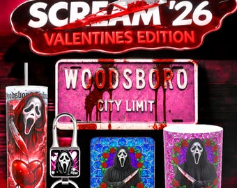 Scream Valentines Gift Bundle | Horror mug | Ghostface | ghosts face gift |horror gift Slasher Movie| Thriller Lover Box | valentine keyring