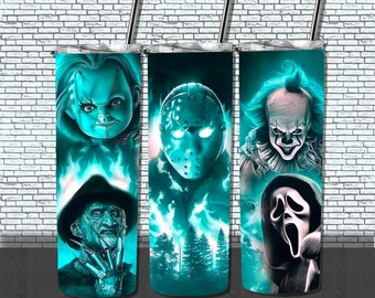 PRE ORDER NOVHorror Boys 20oz tumbler | Ghost face | Scream  | Jason Vorhees | Coldcup | Flask | Collectible | Birthday gift  | Drink cup |