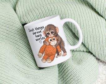 Baby monkey Punch mug | viral gift | monkey mug | mental health inspired mug| gift | comfort
