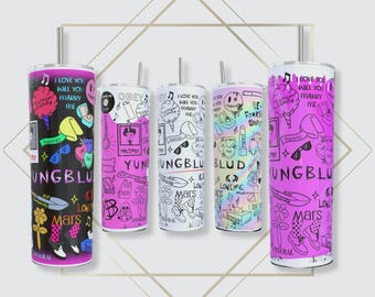 YungBlud Tumbler | mug| cup | album| Merch, concert Tour,  | BIRTHDAY GIFT |skinny tumbler flask, young blud | Bludfest | bmth | Dominic