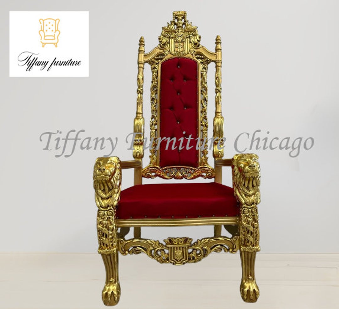 King David Lion Throne Chair Armchair High Back Chair Crystal Etsy