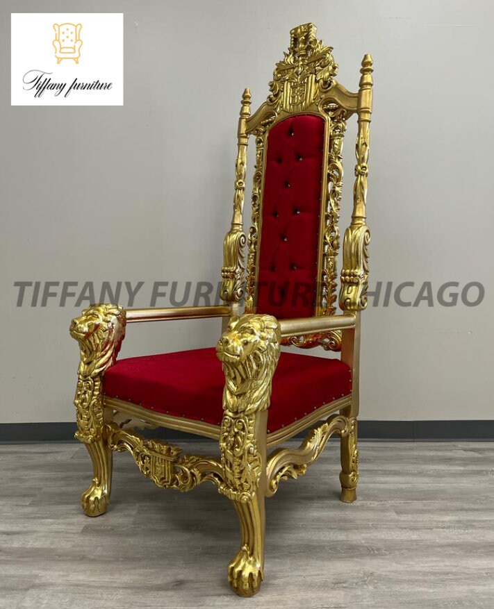 King David Lion Throne Chair Armchair High Back Chair Crystal Etsy