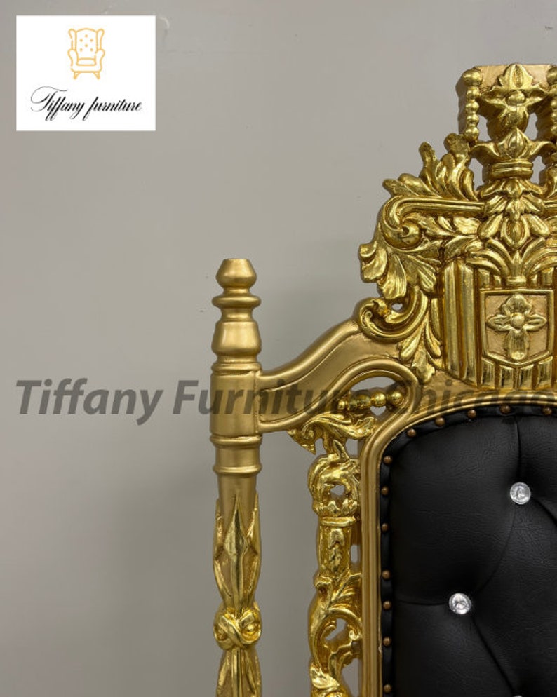 King David Lion Black Gold Throne Chair Etsy