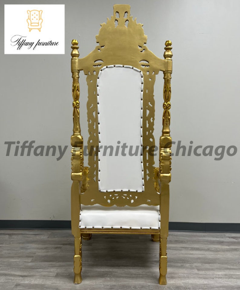 King David Lion Throne Chair Armchair High Back Chair Crystal Tufted