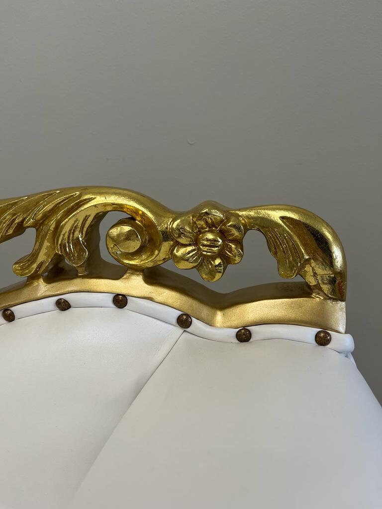 French Chaise Lounge Furniture Sofa Gold Trim Etsy