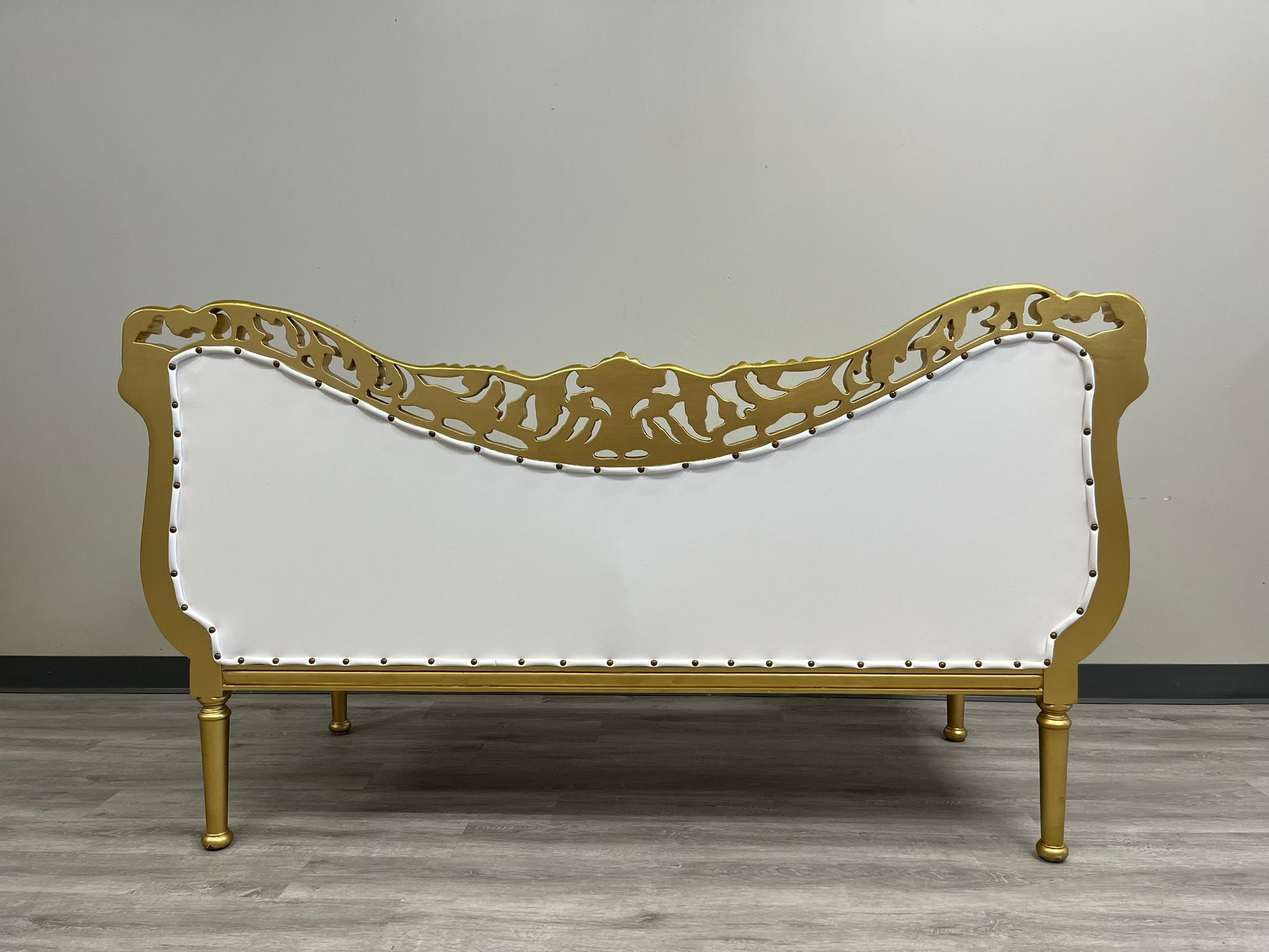 French Chaise Lounge Furniture Sofa Gold Trim Etsy