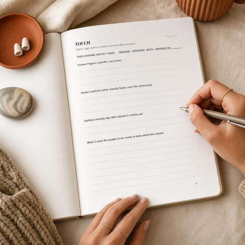Sensory Regulation Tracker | Neurodivergent Adult Log | Overload Soothe Kit (PDF Download) image 2