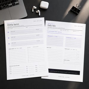 Entrepreneur Planner | Weekly Sprint, Deep Work, KPI Dashboard (PDF Download)